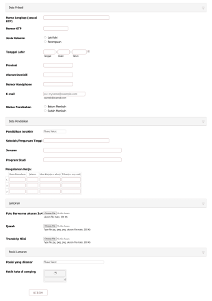 Career Sinarmas Land Form Template