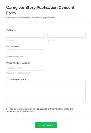 Caregiver Story Publication Consent Form Template