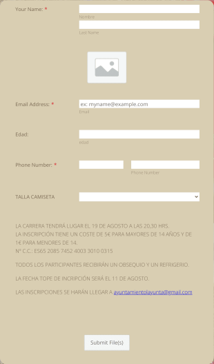 Carrera Popular "Homenaje A Amado Hernadez" Form Template
