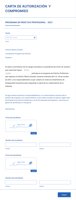 Carta De Autorización  Y Compromiso Form Template