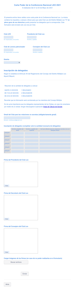 Carta Poder CoNaLeo Argentina