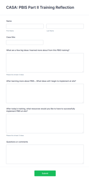 Staff Training Feedback Form Template