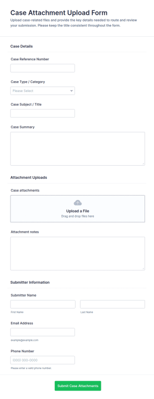 Case Attachment Upload Form Template