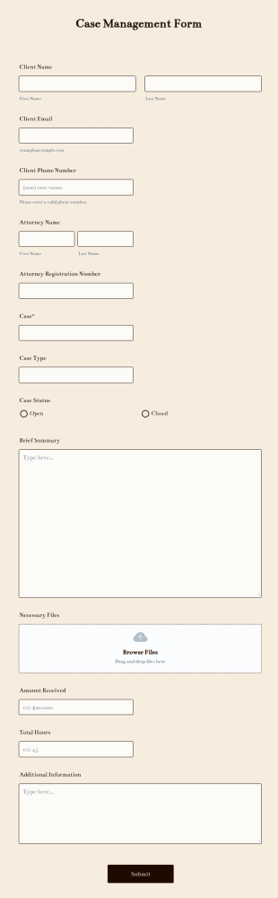 Case Management Form Template
