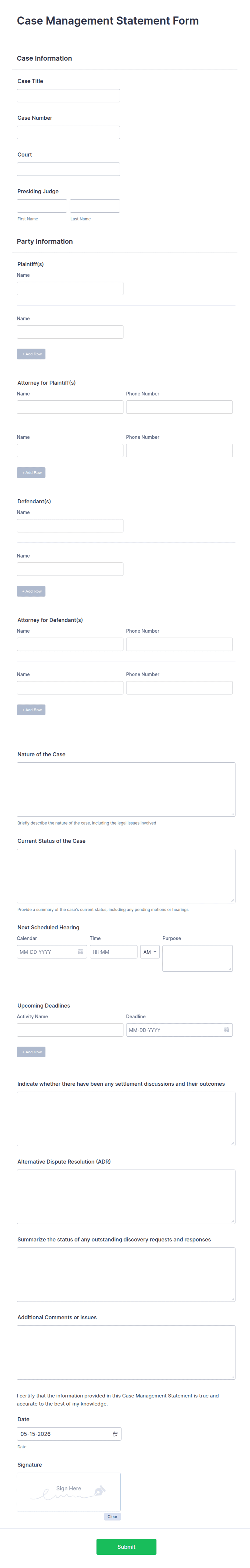 Release Form Example Case Manager Case Management Statement Form Template | Jotform