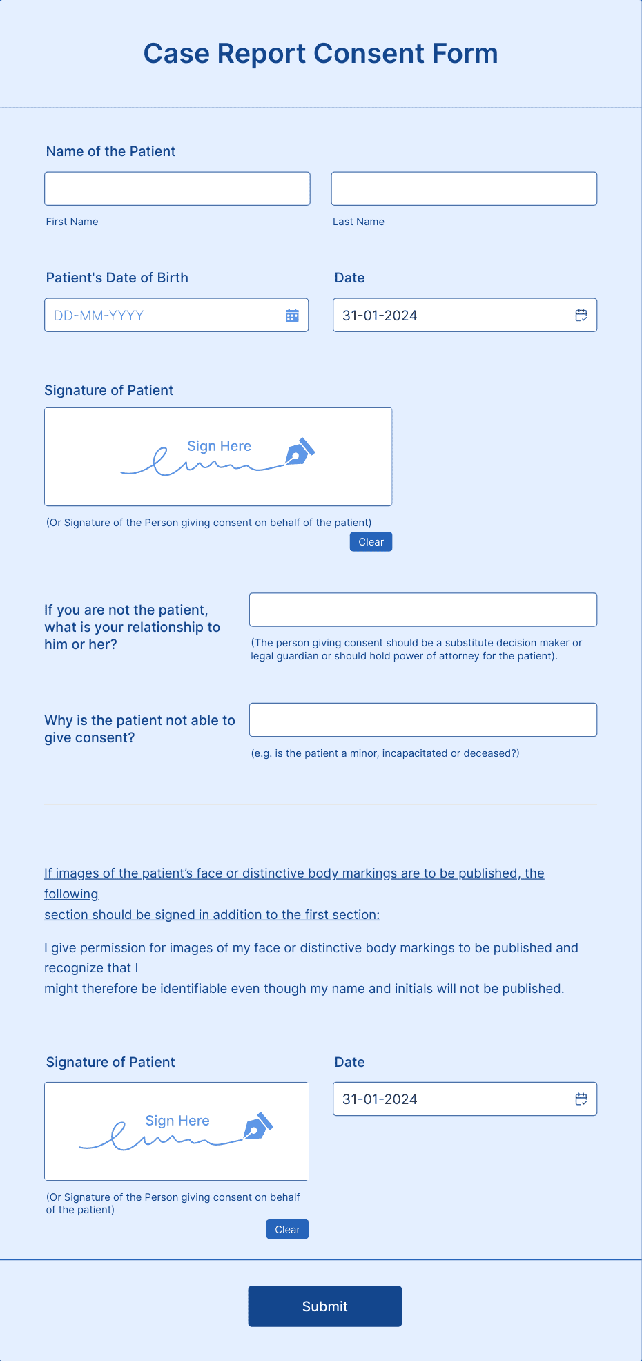 Case Report Consent Form Template | Jotform