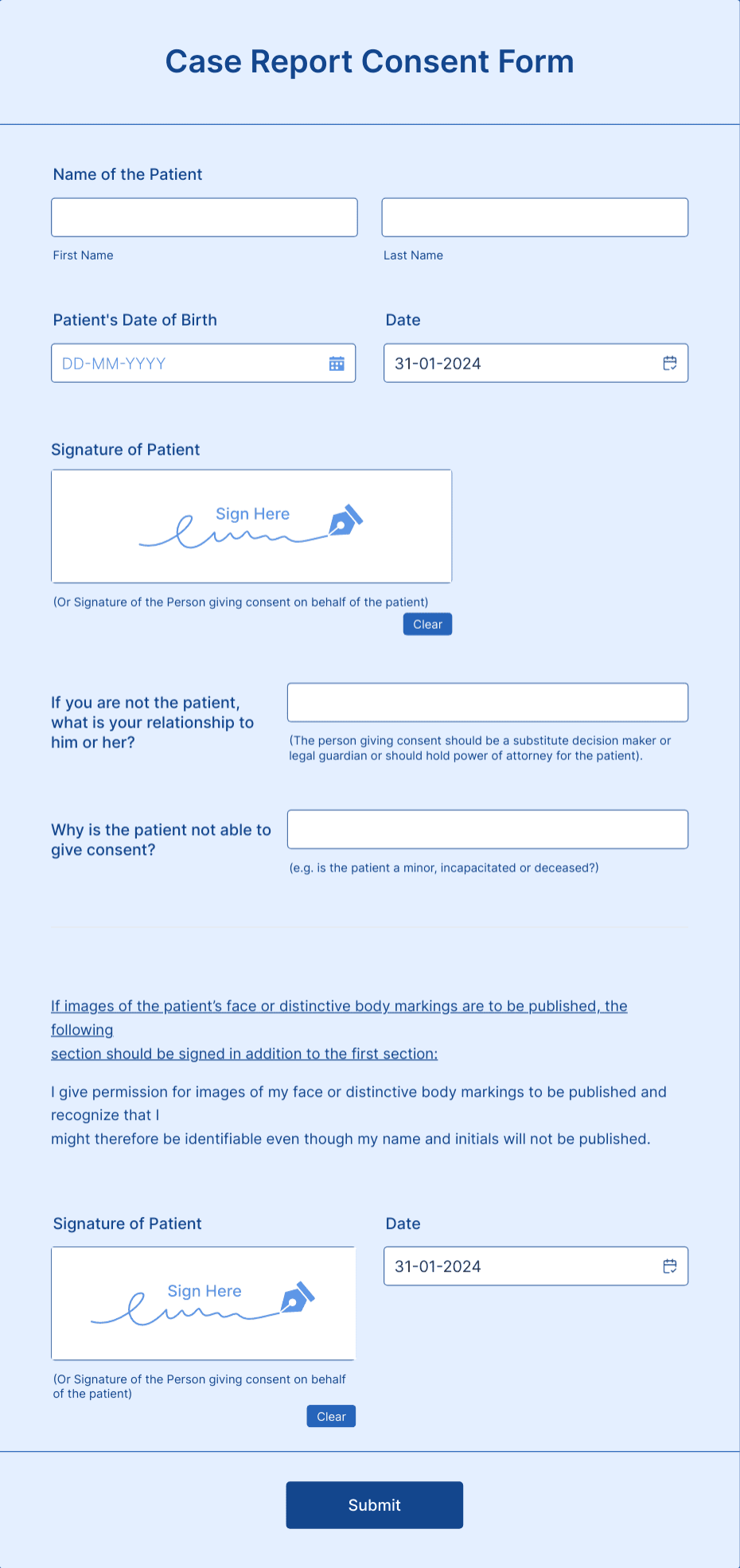 Case Report Consent Form Template Jotform
