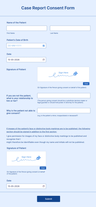 Case Report Consent Form Template