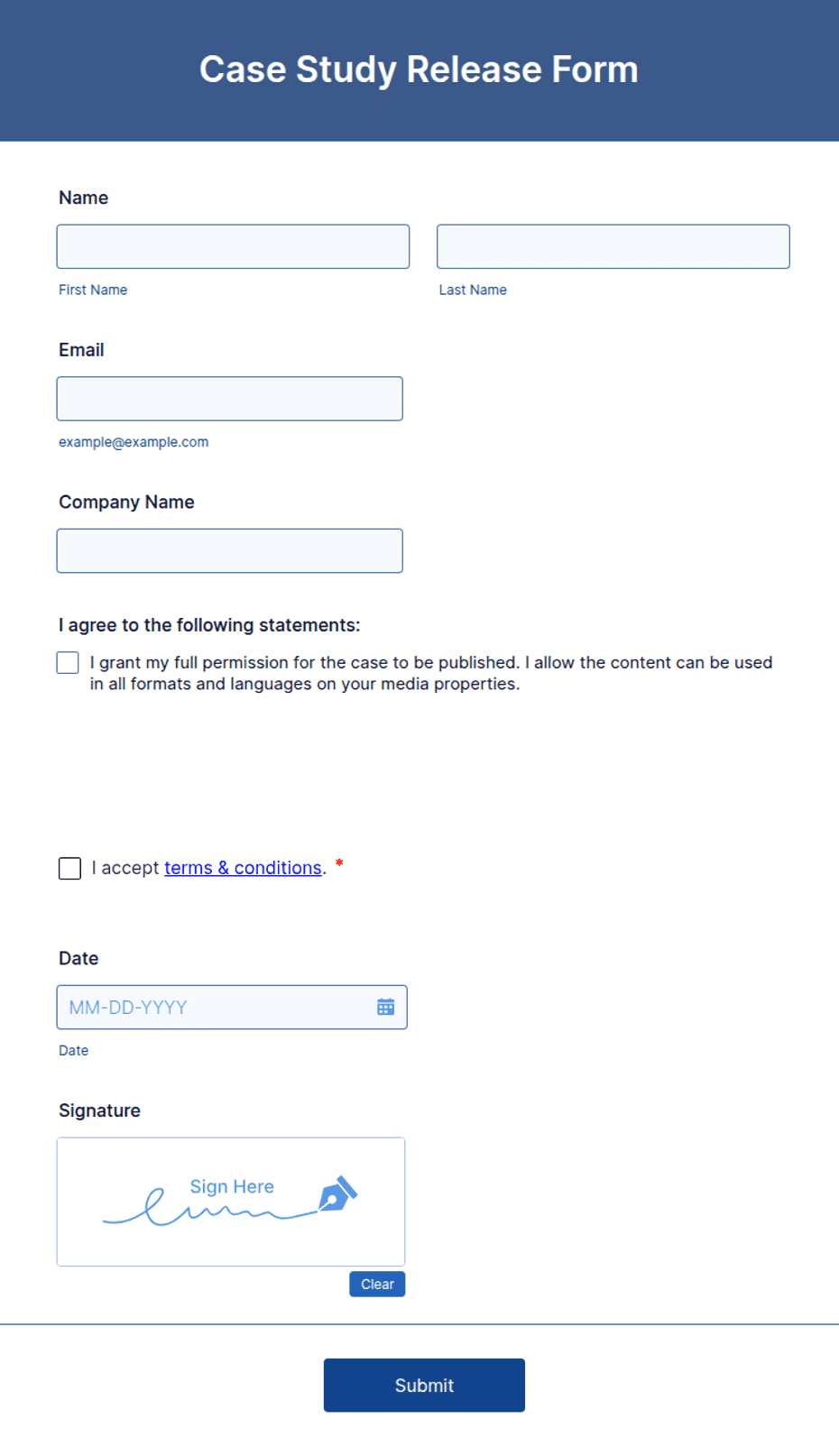 Release Form Example Case Manager Case Study Release Form Template | Jotform