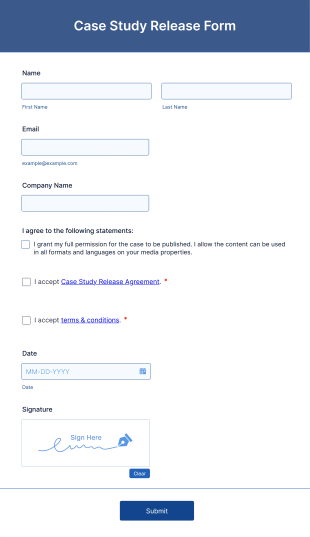 Case Study Release Form Template
