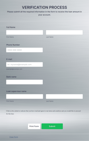 Cash Advance Request Form Template
