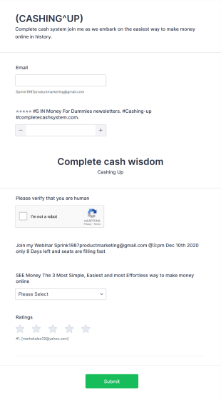 (Cashing^up) Form Template