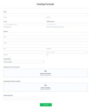 Casting Formular Form Template