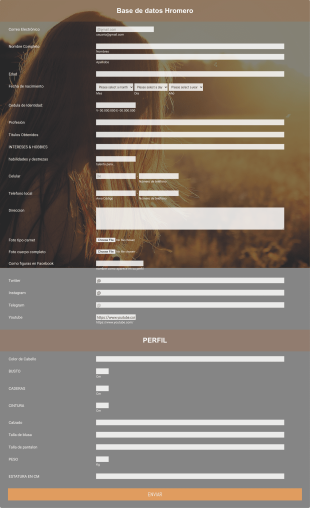 Casting Hromero Form Template