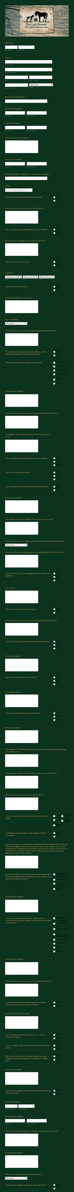 Cat Adoption Form Template
