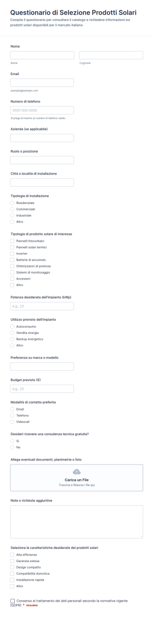 Catalogo Prodotti Solari Form