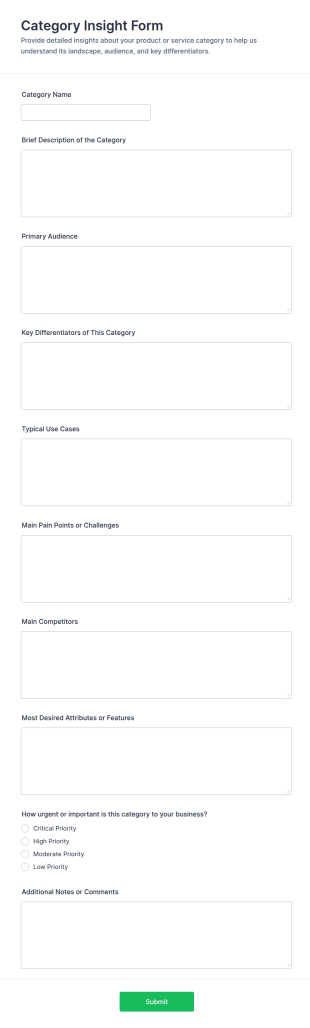 Category Insight Form Template