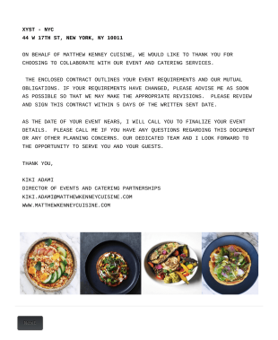 Catering Order & Contract Form Template