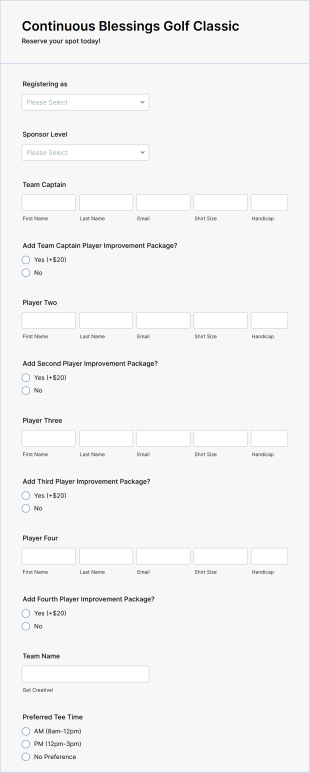 CB Registration Form Template