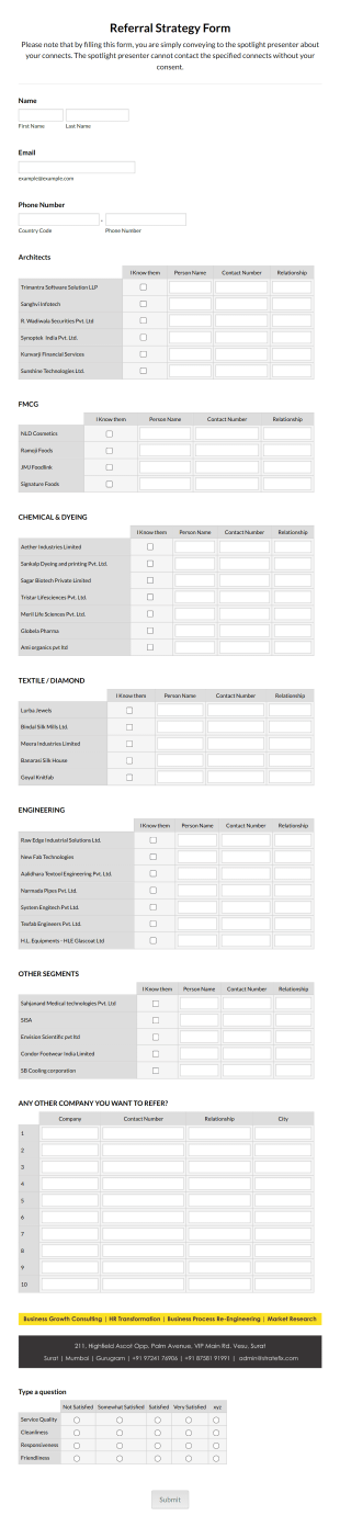 Referral Strategy Form Template