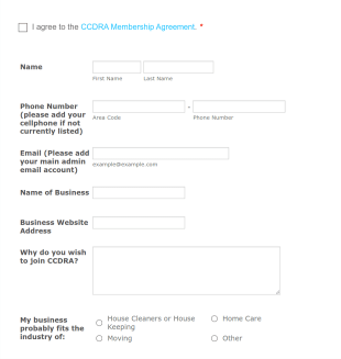Business Membership Application Form Template