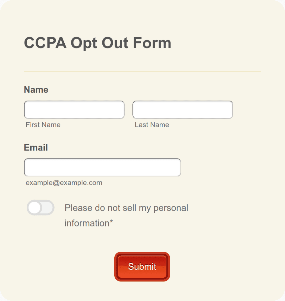 CCPA Opt Out Form Template Jotform CCPA Opt Out Form Template Jotform