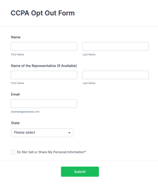 CCPA Opt Out Form Template