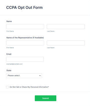 CCPA Opt Out Form Template