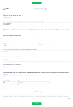CCSP2 Carta De Apresentacao Candidato à Sócio CCSP Form Template