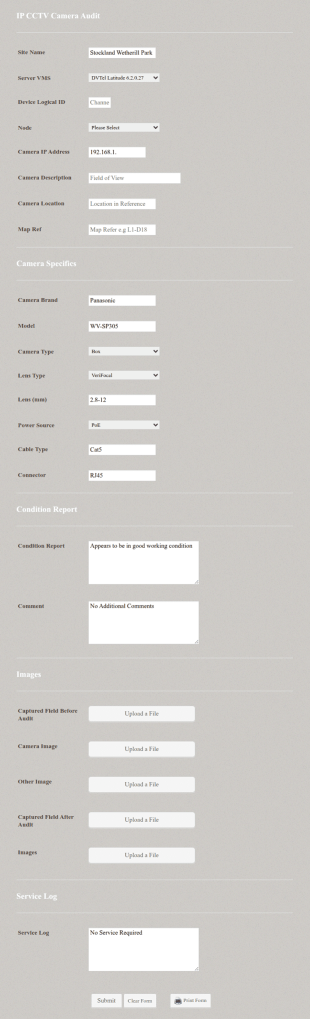 Cctv Ip System Audit Form Template