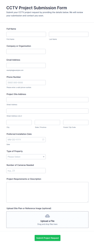 CCTV Project Submission Form Template