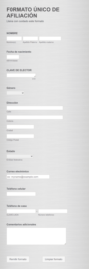 Cedula De Afiliacion Form Template
