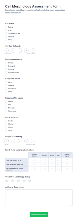 Cell Morphology Assessment Form Template