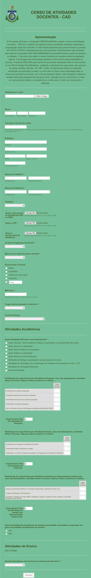 Censo De Atividades Docentes