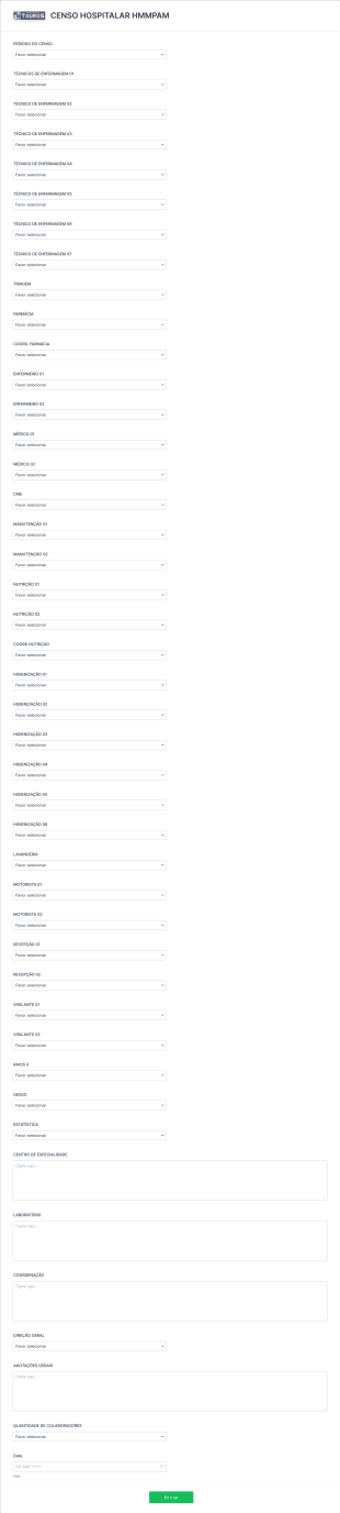 Censo Hospitalar Hmmpam Form Template