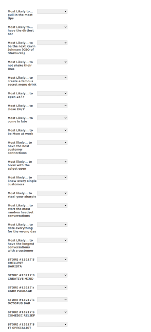 Central & Fairfield's Most Likely Awards Form Template