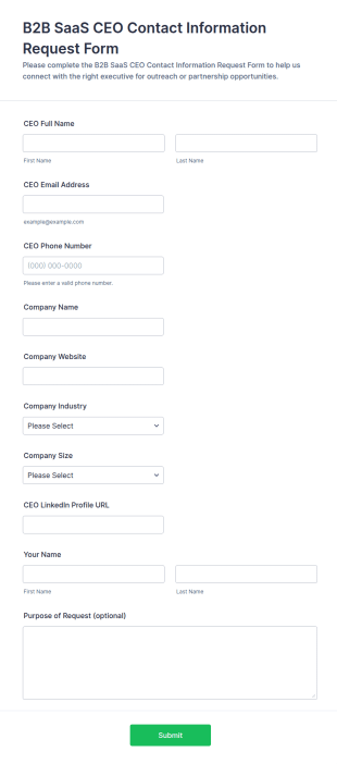 CEO Contact Information Request Form Template