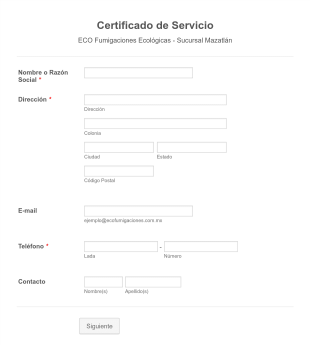 Certificado De Servicio