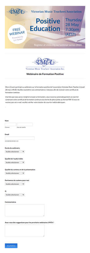 Certificat De Participation Au Webinaire Form Template