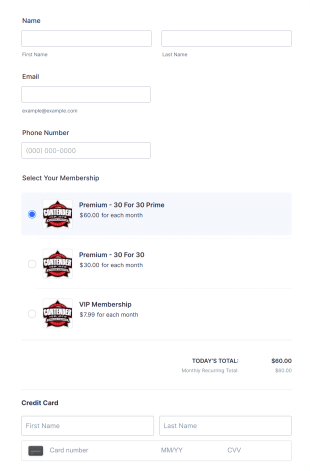 CES Memberships Form Template