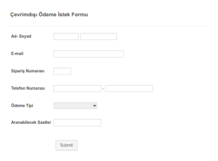 Cevrimdisi Odeme Istek Form Şablonu