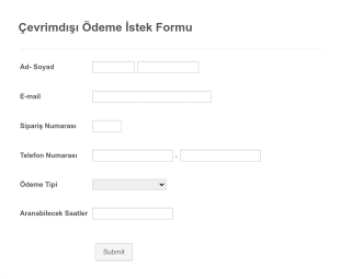 Cevrimdisi Odeme Istek Form Template
