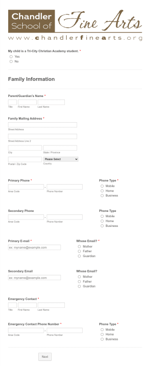 Cfa Community Registration Form Template