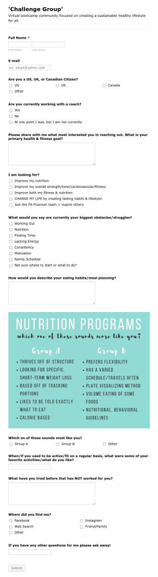 ChallengeGroupAssesment 1/16/2020 Form Template