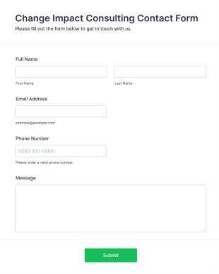 Change Impact Consulting Contact Form Template