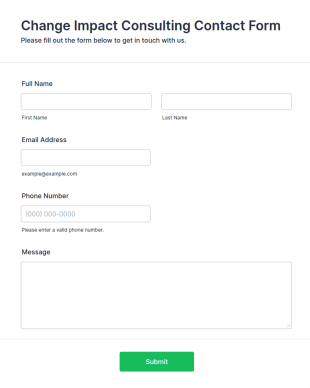 Change Impact Consulting Contact Form Template