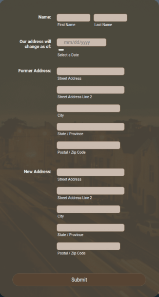 Change Of Address Form Template