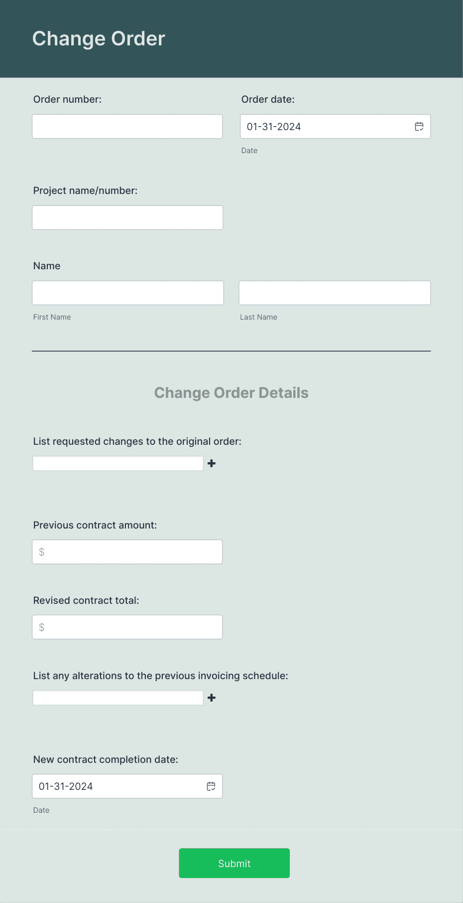 Change Order Form Template | Jotform change-order-form-template-jotform