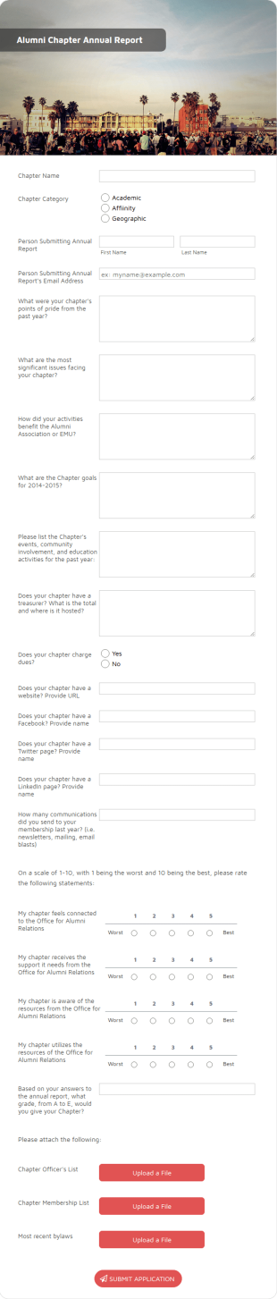 Chapter Annual Report Form Template