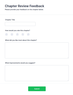 Chapter Review Feedback Form Template